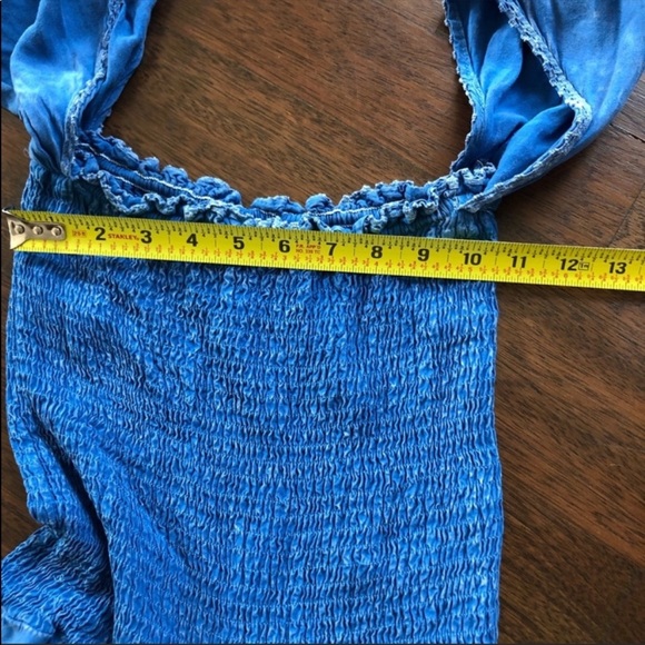 Detailed blue romper jumpsuit - Picture 6 of 9